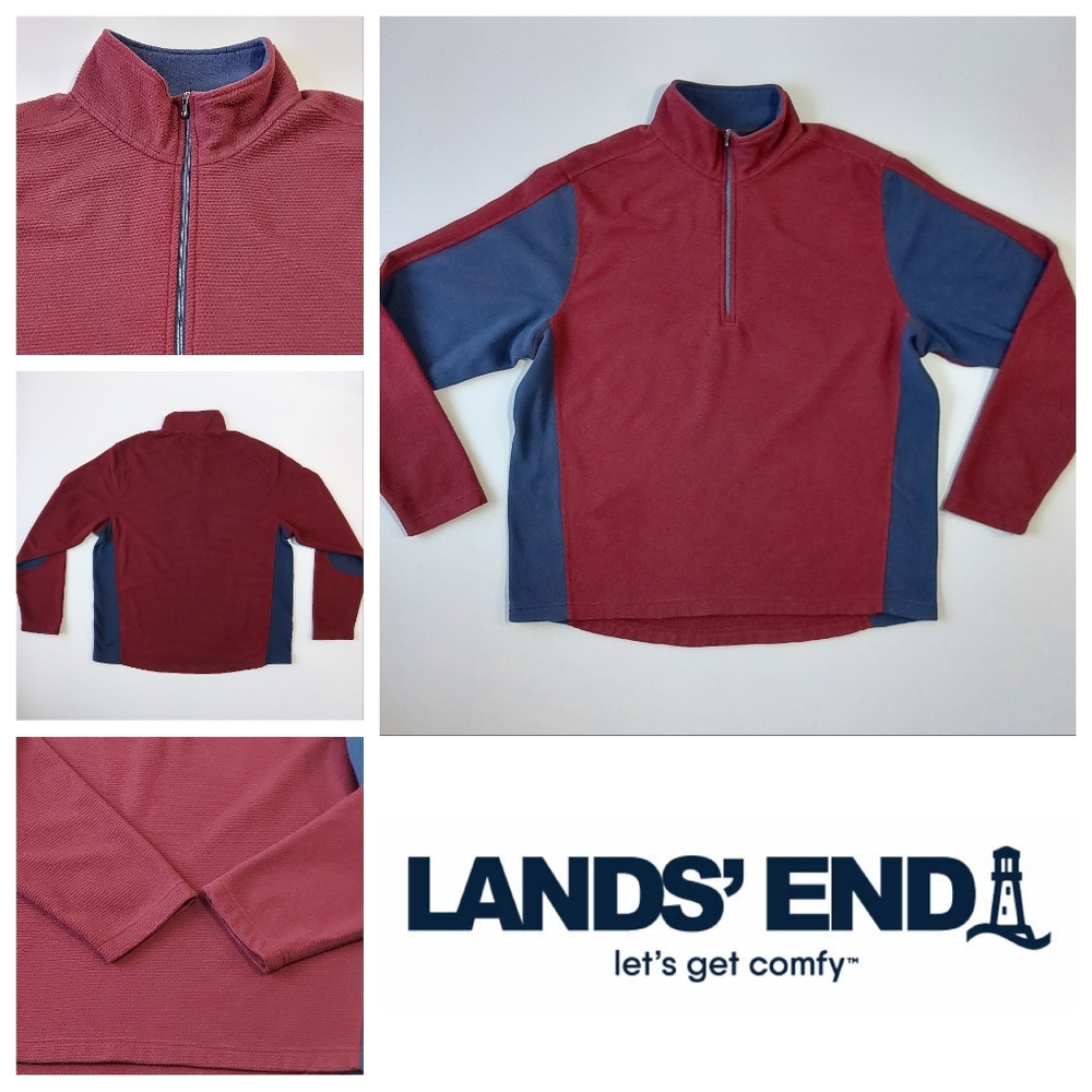 Lands' End Sweater With Collar and Zipper